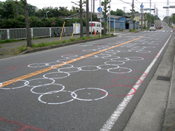 道路全景とWIB工施工箇所